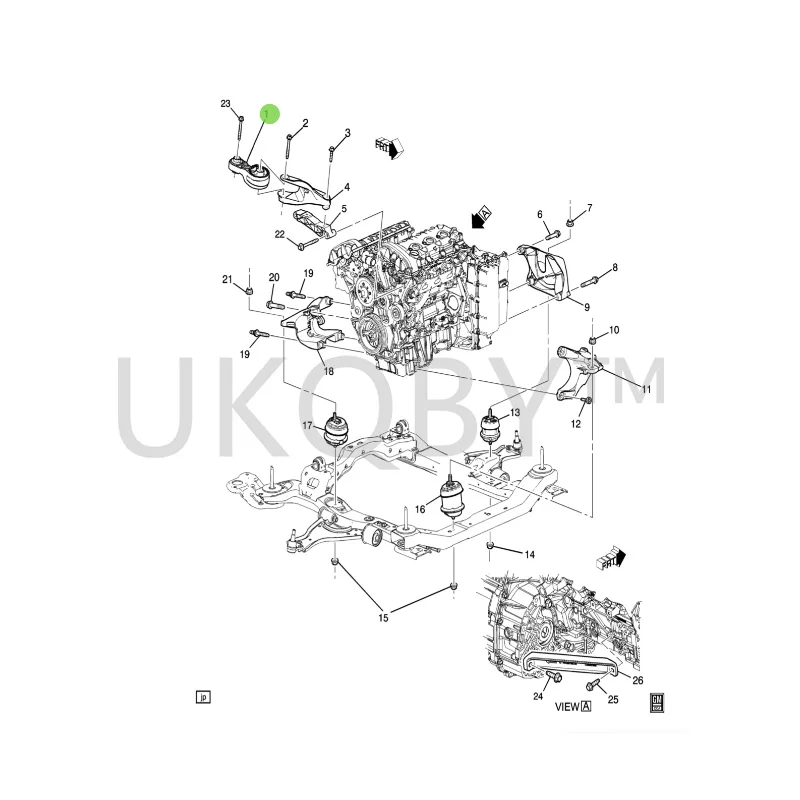 25840458 Applicable to Be ko ng ko re Engine foot glue/upper/right gearbox foot pad