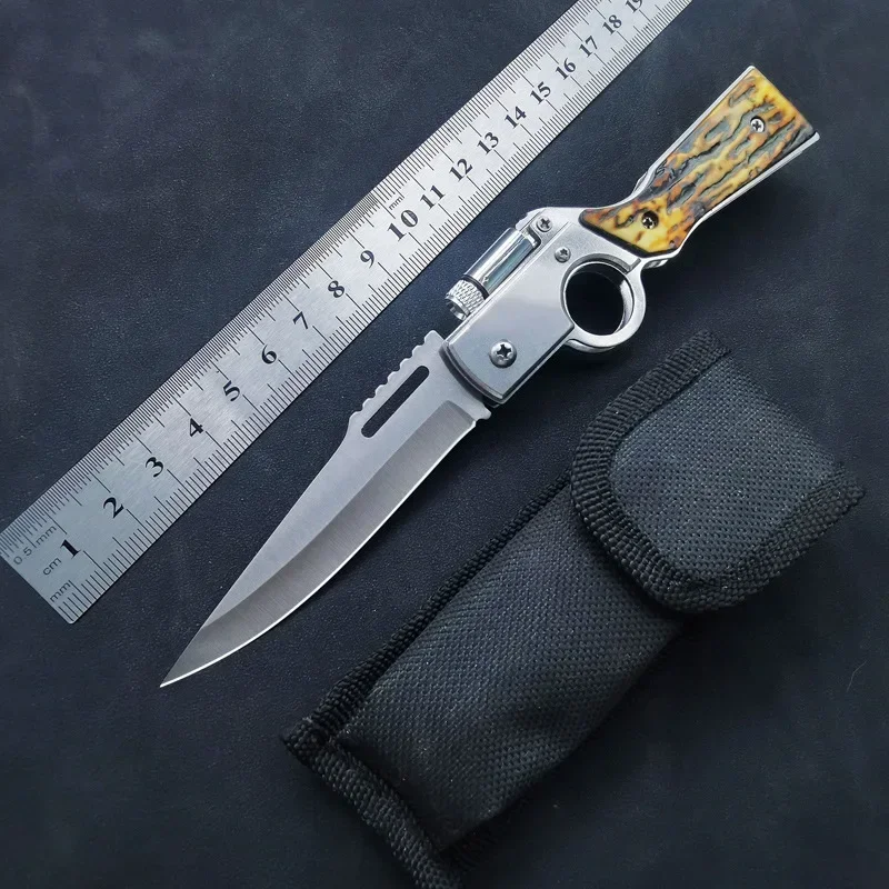 

Outdoor Camping AK Model Self Defense Steel Folding Knife High Hardness Portable Survival Steel Military Tactical Knives for Men