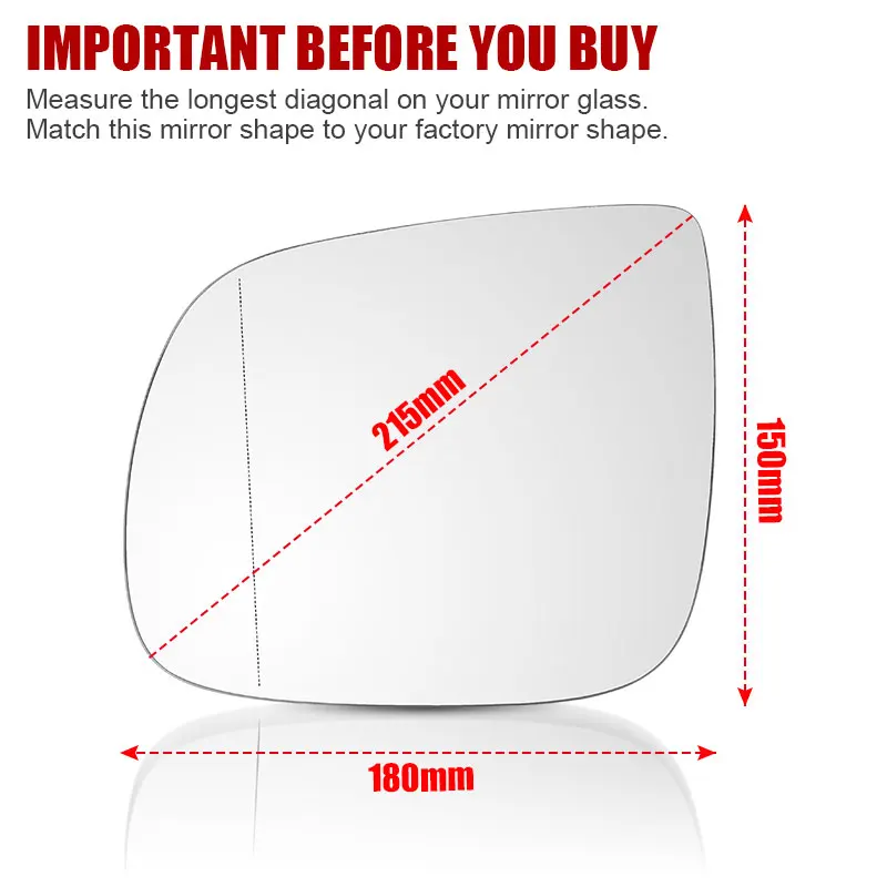 아우디 Q5 2009 2010 2011 2012 2014 2015 2016 2017 아우디 Q7 2010-2015 좌우 도어 열선 내장 백미러 유리