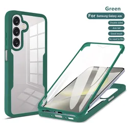 Crystal Clear 360° Protective Phone Case - Shock and Drop Resistant - Galaxy A21s (Green)