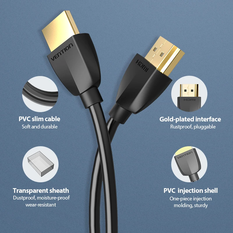 Vention HDMI to HDMI 2.0  HDMI ̺, HDR 4K @ 60Hz, ø ͽٴ, PS4 HDTV Ϳ 1080P ̺, 1.5m, 3m