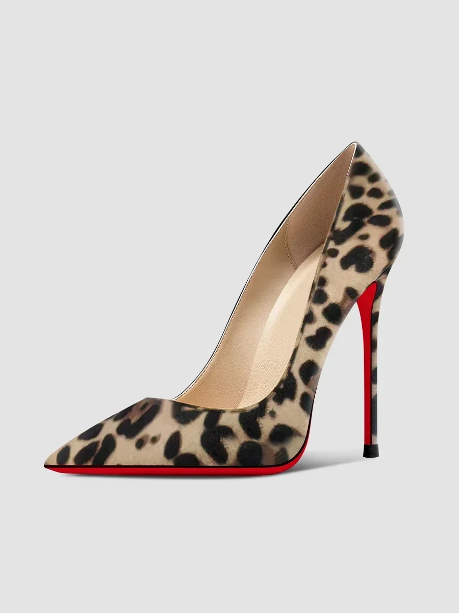 2025 New 12cm Black Ultra High Heels Women's Chop Men's Thin Heels Flirting on Bed Large Sexy Pointed  Single Shoes 4