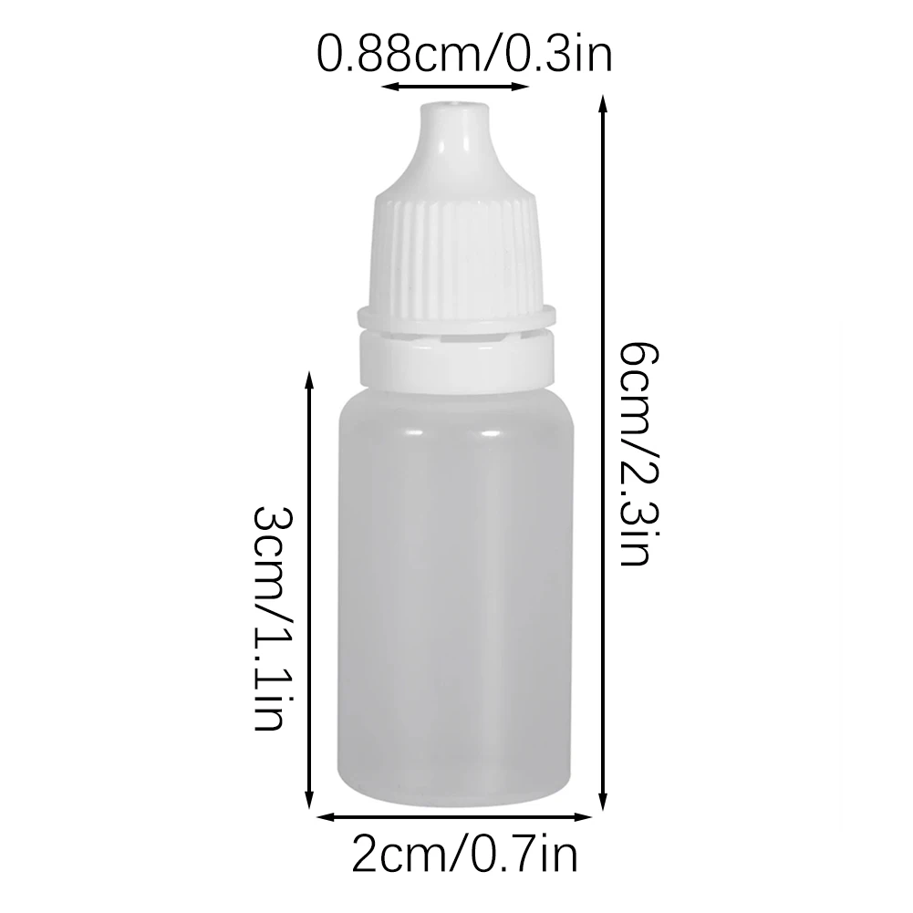 50PCS 5ML/10ML Eyes Liquid Dropper Refillable Bottles Empty Plastic Squeezable Paint DIY Containers Portable Packing Blue Lid