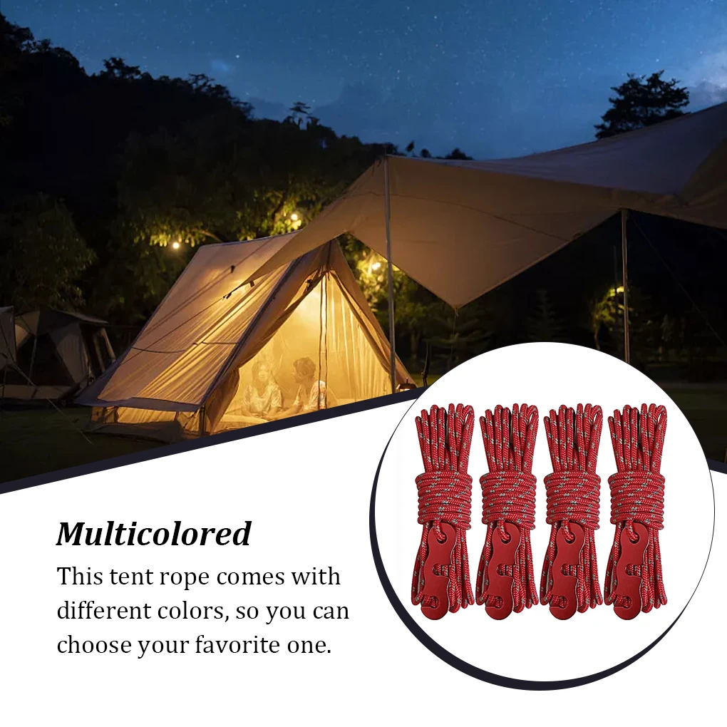 

4 шт. веревка для палатки походные принадлежности для кемпинга разноцветный уличный шнурок