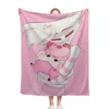 Angel Dust And Fat Nugget Hazbin:Pink:Hotels Blanket Style Home Textile Flannel Soft Throw Blanket Bedding Sofa Cover for Kids 2