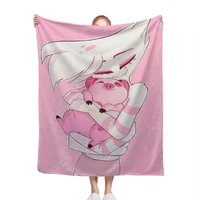 Angel Dust And Fat Nugget Hazbin:Pink:Hotels Blanket Style Home Textile Flannel Soft Throw Blanket Bedding Sofa Cover for Kids 2