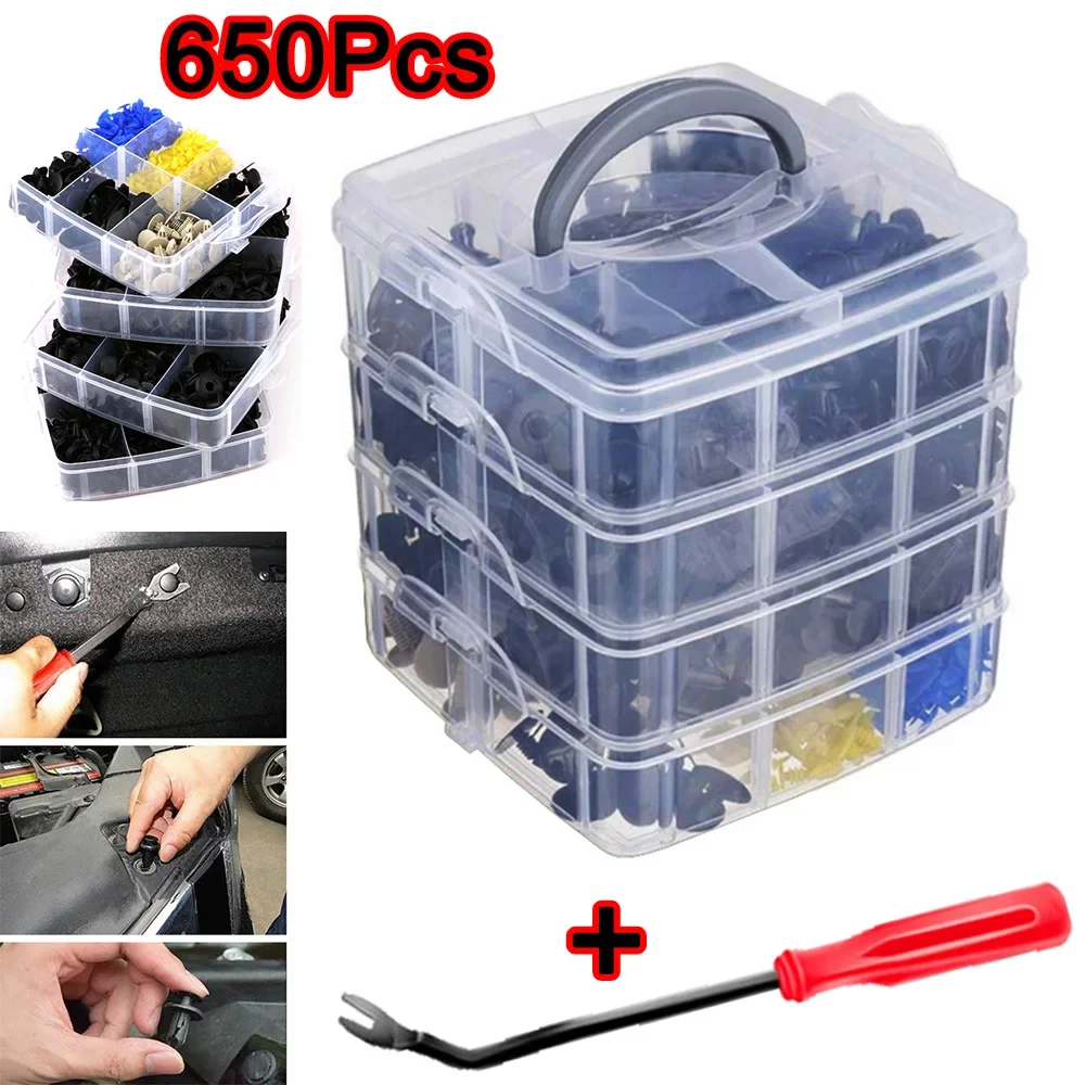 Pin Retainer Box Auto Fastener Clip Mixed Car Fender Push Retainer Pin Rivet Bumper for ...
