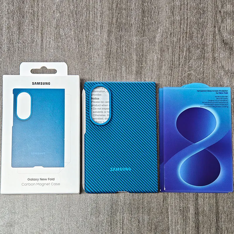 Ultrathin Magnetic Carbon Fiber Texture Case with Built-in Tempered Glass Screen Protector