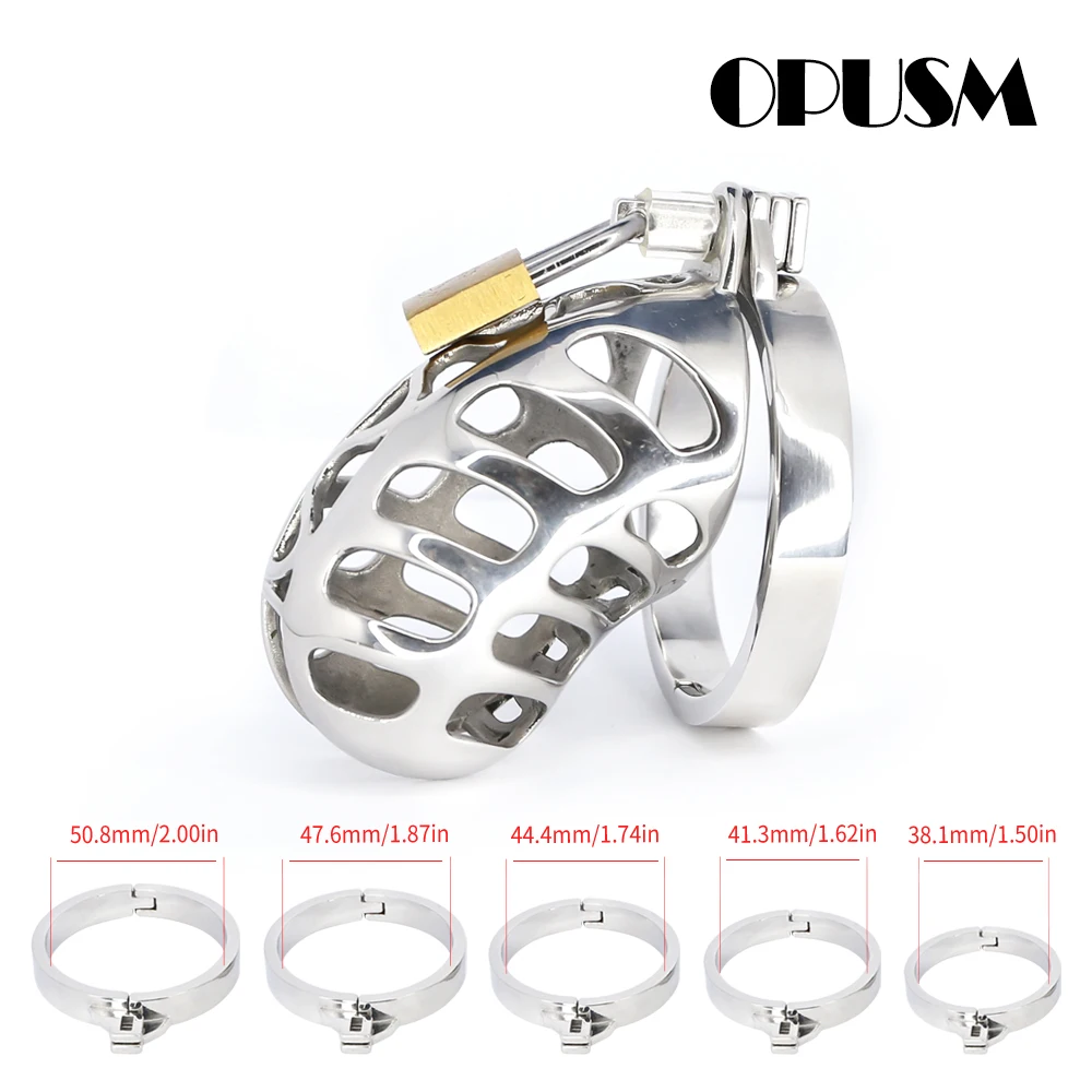 

Stainless Steel Metal Cock Cage Male Chastity Devices Delay Ejaculation Penis Lock Cages For Men Bdsm Bondage Fetish Sex Toys