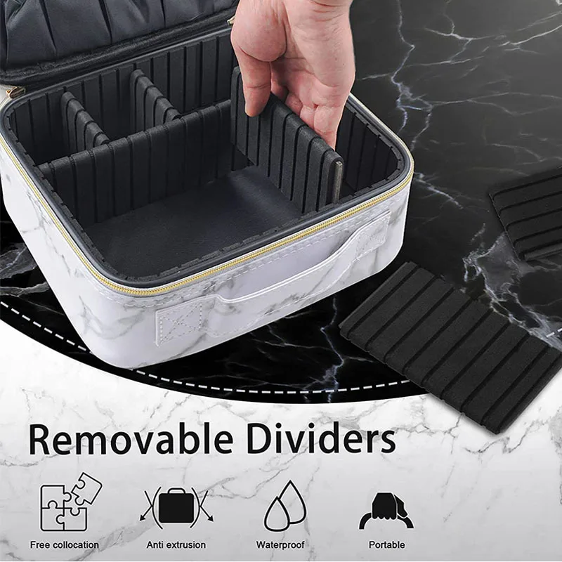 Portable Makeup Case Professional Box Estuche Para Maquillaje Makeup Organizer Bag Waterproof Women's Cosmetic Bag For Travel 5