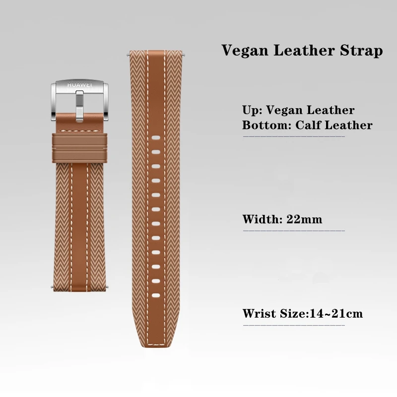 Premium Leather Watch Strap - 22mm, Vegan-Friendly