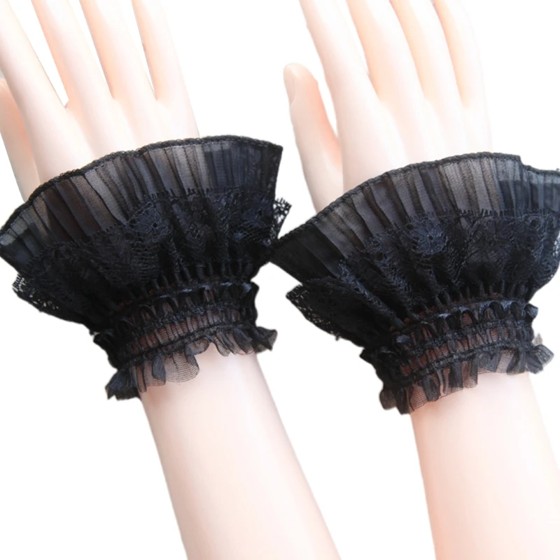 

Layered Lace Cuff Stretch Bracelet False Sleeves Wrist Cuffs Autumn & Winter Wild Sweater Decorative Sleeves Wrist Sleev