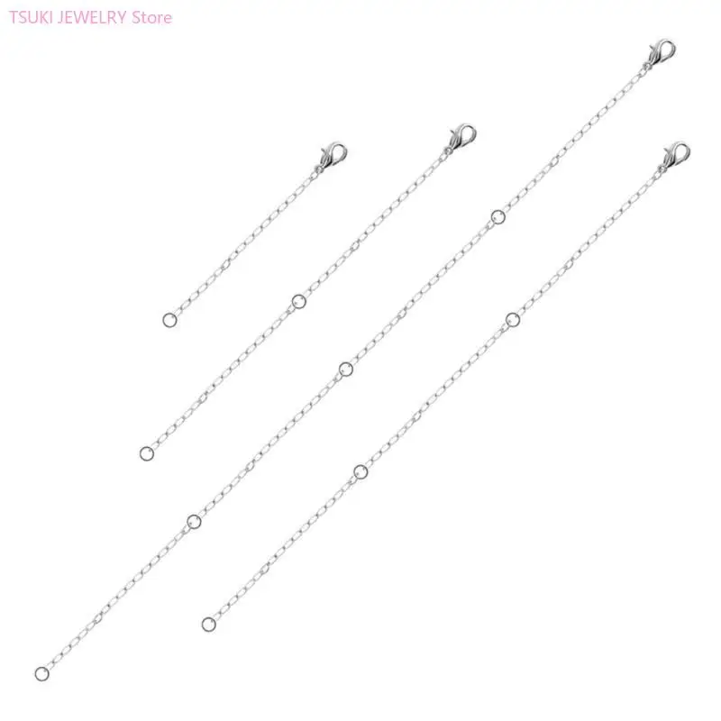 62KE Stilvolle Halsketten- und Armbandverlängerungen, 4er-Pack Gold- und Silberkettenverlängerungen