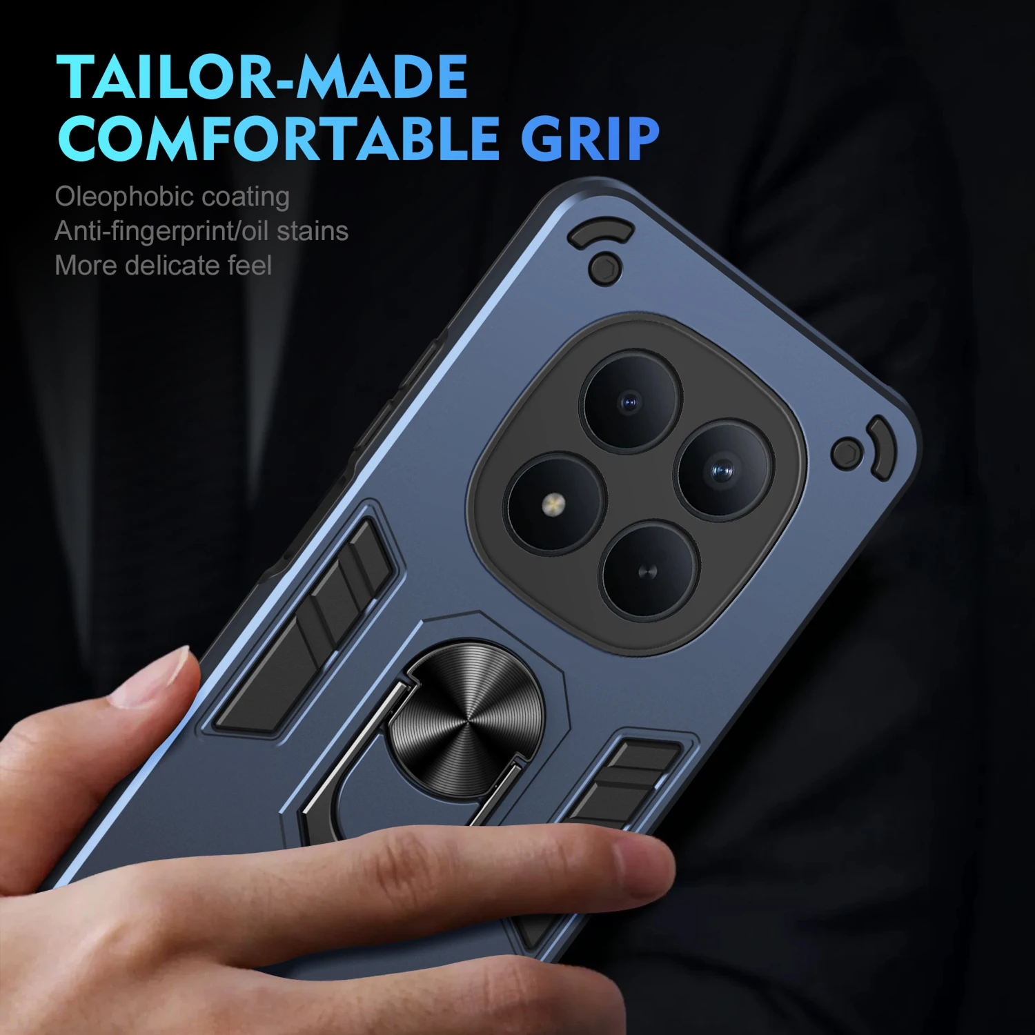 Rugged Shockproof Protective Case with Ring Stand Holder