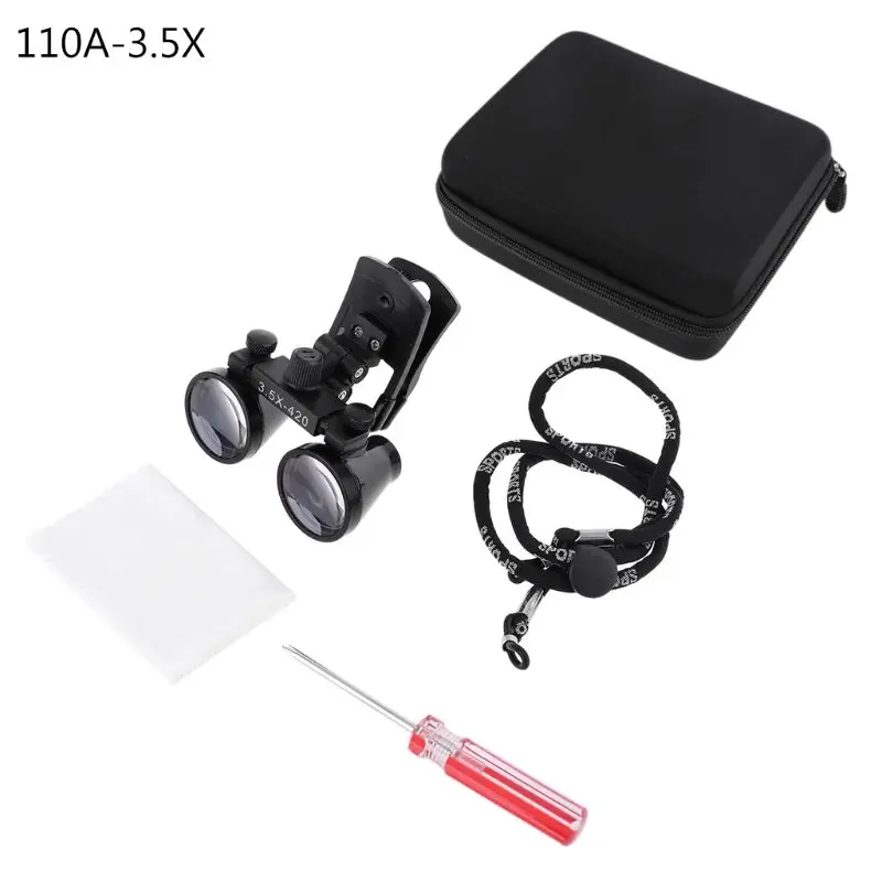 Dental Medical 3.5X Magnifier Binocular Loupes Head Light/Anti-fog Mirrors  Glass