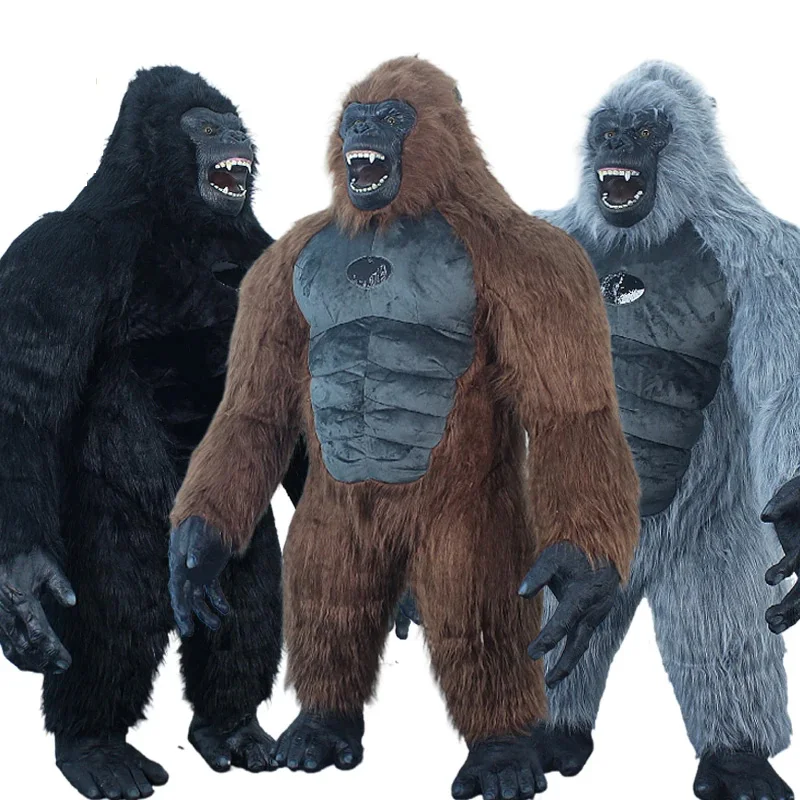 

Inflatable King Kong Costume Mascot for Adult Halloween Furry Animal Carnival Walking Dress Suit Fursuit Gorilla Cosplay Cos