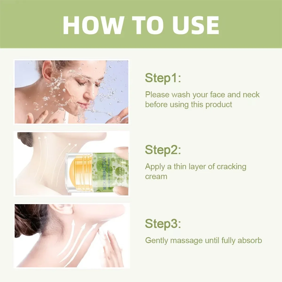 Neck Lifting Cream Stick Firming Anti-Wrinkle Moisturizing Balm for Smooth Youthful Neck Look Easy Daily Skincare Use