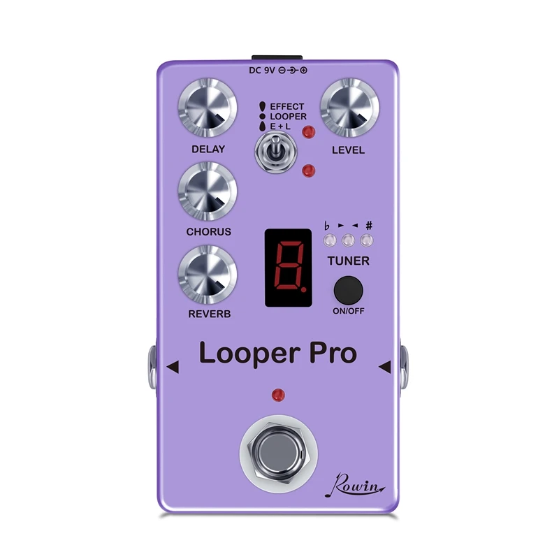 

RE05 Looper Pro цифровая педаль для эффектов с задержкой Looper хор тюнер Эффект реверберации комбинированный полностью металлический фотобайпас
