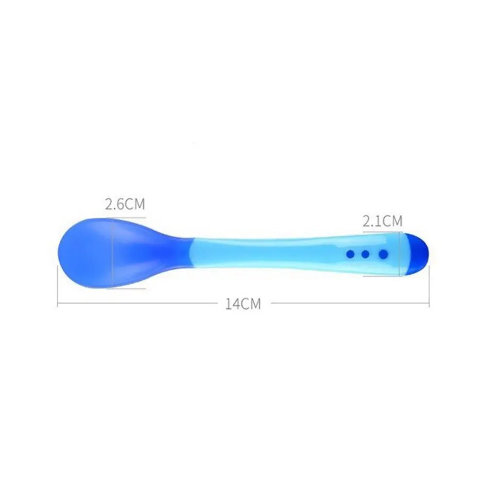 0-5 years old baby complementary tableware feeding stirring spoon 40 degrees temperature-sensitive colour-changing soft silicone