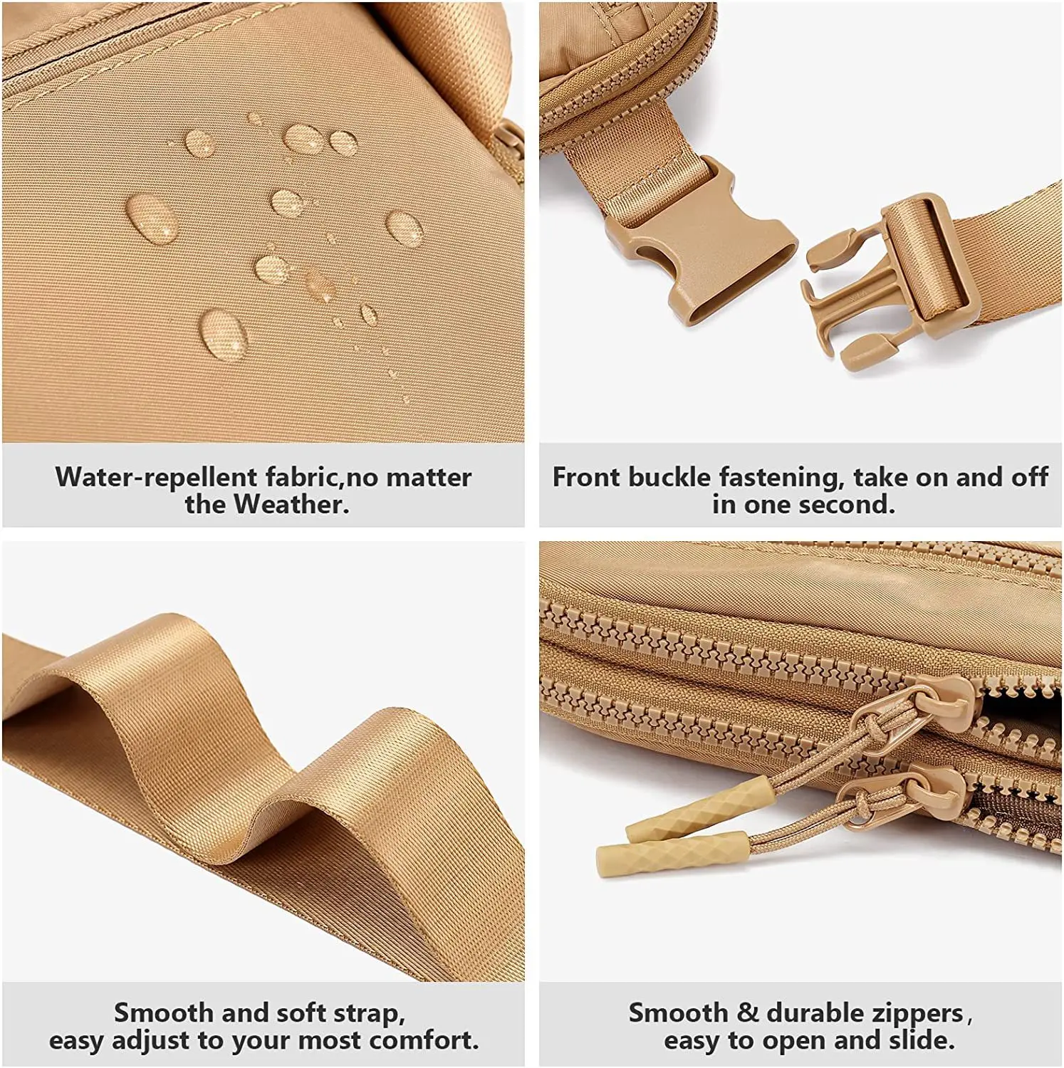 Waist Bag Chest Bag Crossbody Bag Women Fanny Pack Zipper Outdoor Sports Casual Travel Belt Pocket Money Pouch