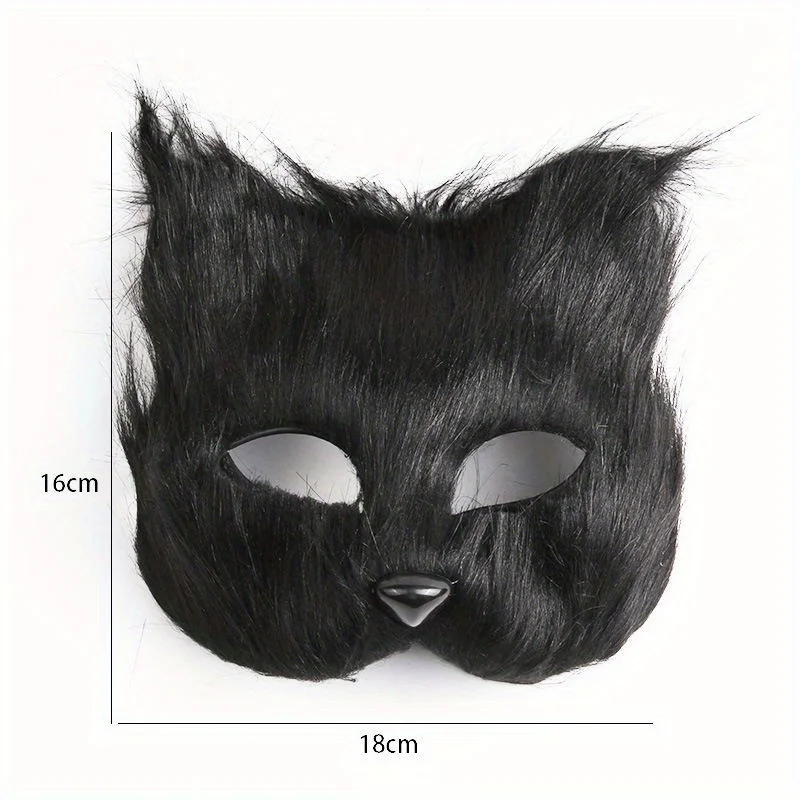 Fuchs Langes Haar Simulierte Halbgesichtsmaske Halloween Cosplay Make-up Ball Party Prop Liaozhai Little Fox Fairy Maske – Detail 3