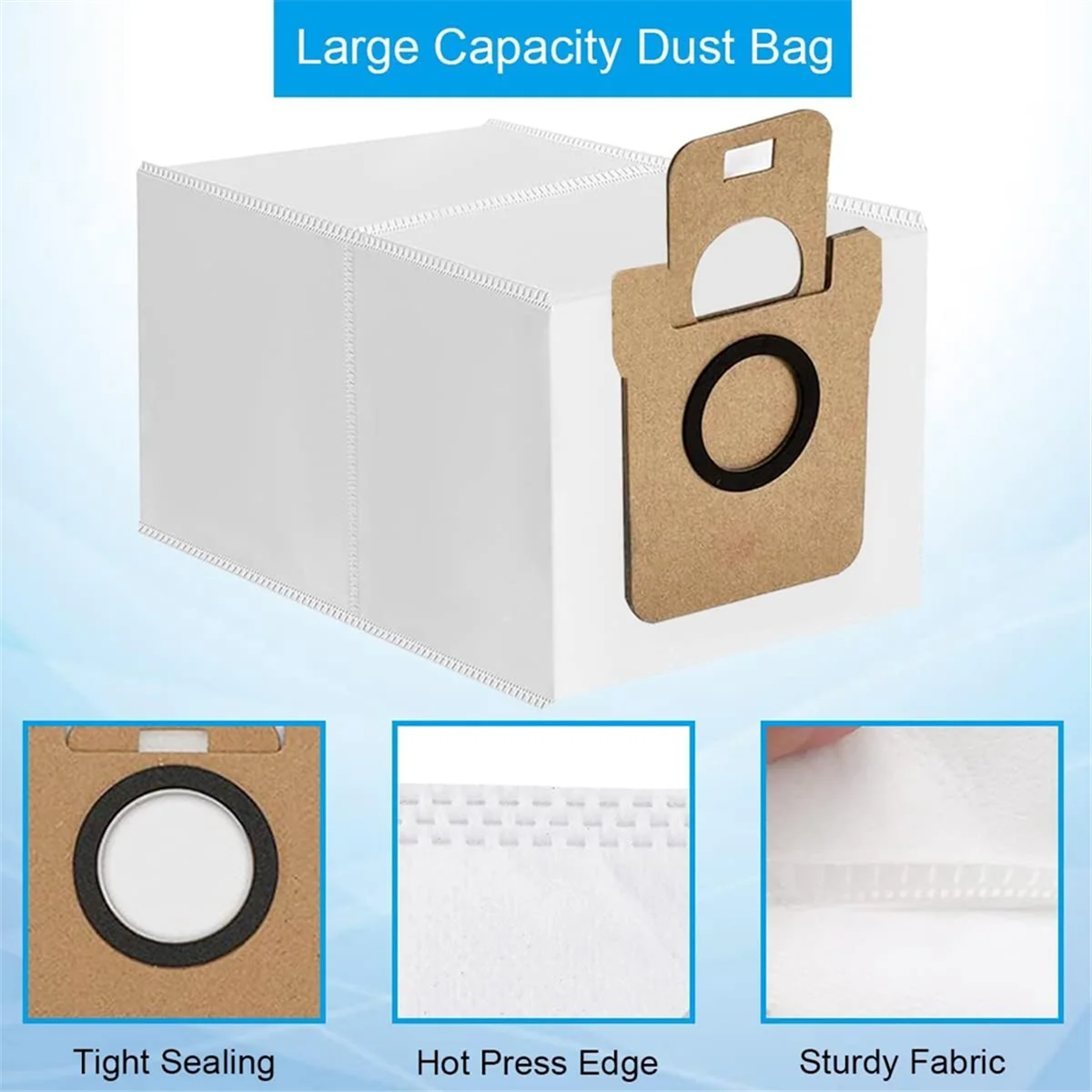 8Pcs Dust Bags for Dreame L10S Ultra/L10 Ultra,for Xiaomi X10+ Robot Vacuum Cleaner,2.5L Large Capacity Replacement Bags 2