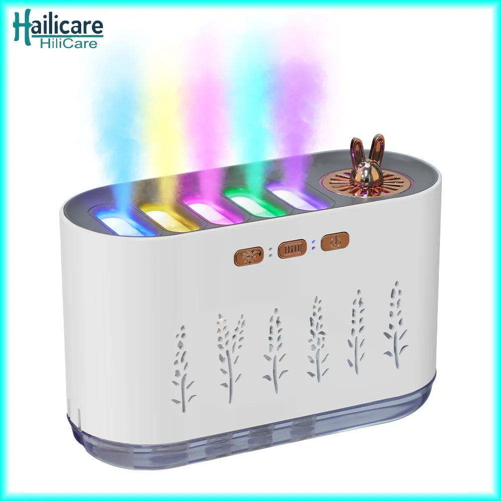 Air Humidifier Five-Hole Spray Aromatherapy Creative Dynamic Colorful Voice Control 700ml Musical Aroma Diffuser For Household
