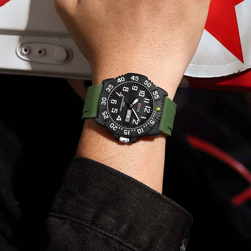 Stylish Rubber Chain Watch for Men - Black (DZ16080)