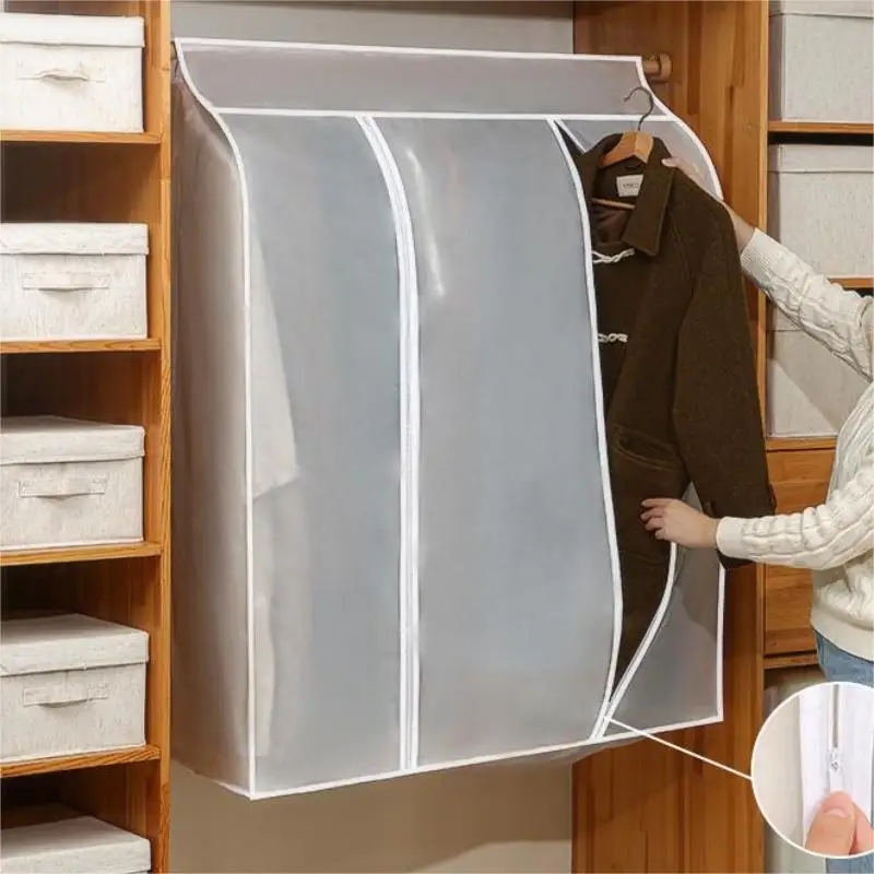 Garment Bags Dust Cover Coat Hanging Clothes Storage Bag Premium Thickened Clothing Organizer Moisture-proof Clothes Cover 2