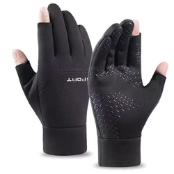 Winter Warm Touchscreen Gloves - 2 - Finger Cut, Anti - Slip Design, Ideal - M (Black)