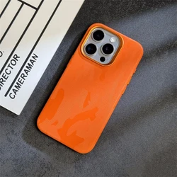 Luxury Camouflage Leather Shockproof Magnetic Case with MagSafe Compatibility - iPhone 12 Pro Max (MC Orange)