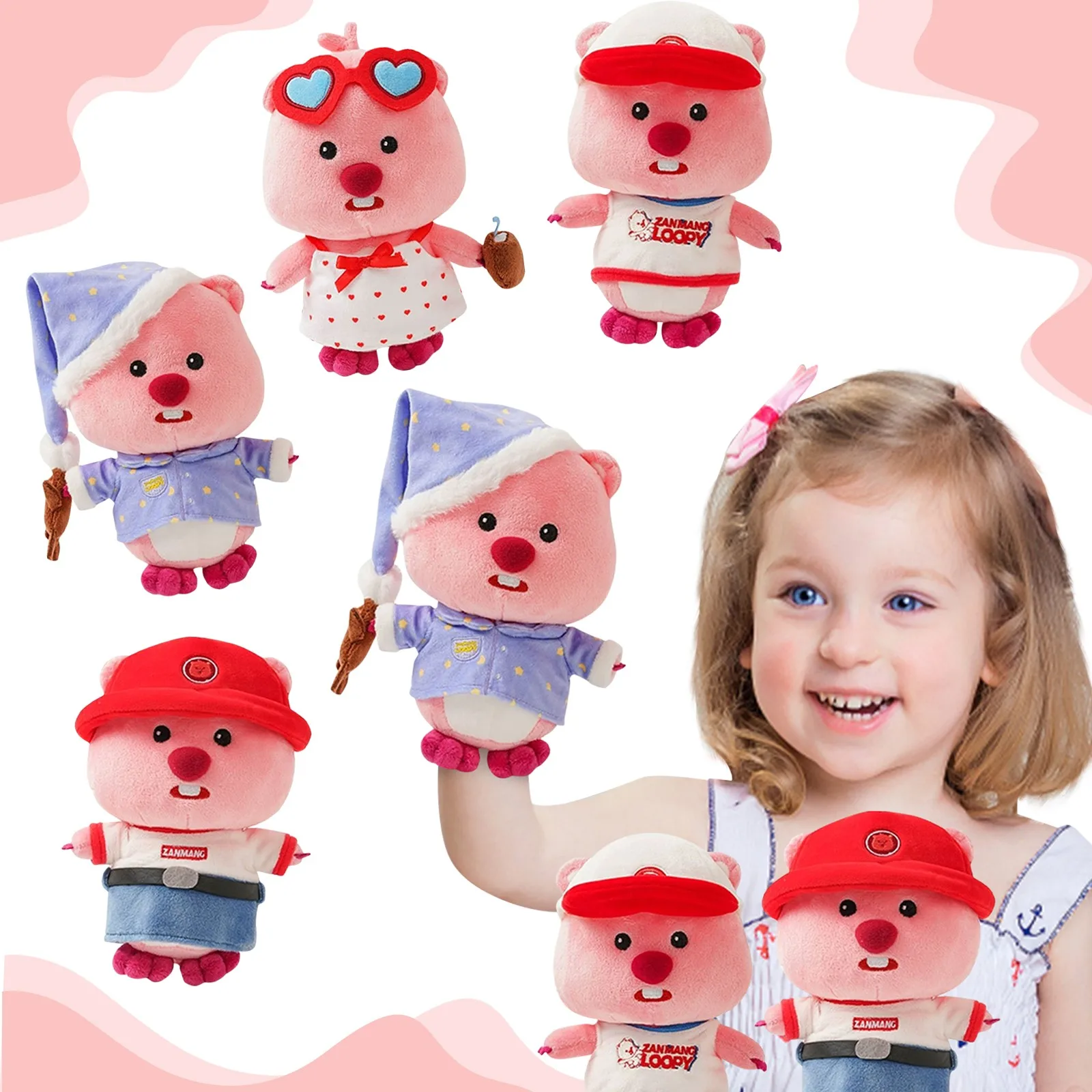 

Брелок Loopy с мультяшным плюшевым наполнителем, креативный подвесной рюкзак, милый съемный плащ, изысканное украшение, подарки для мальчиков и девочек