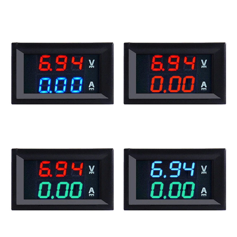 0.28인치 디지털 전압계 전류계 DC 100V 10A 듀얼 LED 디스플레이 전압..
