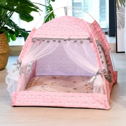 Universal Semi-Enclosed Pet Flower Tent Nest - XL (Pink)