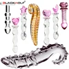 Crystal Glass Dildos Masturbator Realistic Dildo Penis Glass Beads Anal Butt Plug Sex toys for Woman Couples Vaginal Stimulation 1