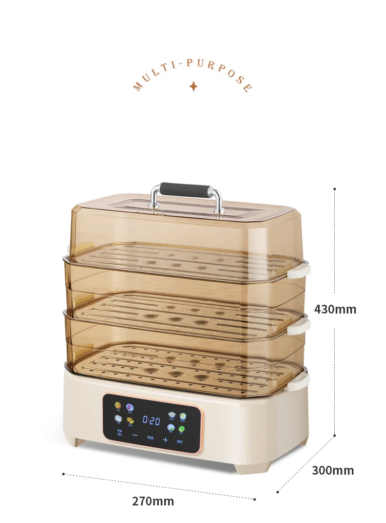 220V 36L Household Electric Steaming Pot Home Electric Food Steamer for Breakfast Stewing and Steaming Cooking Large Capacity 5
