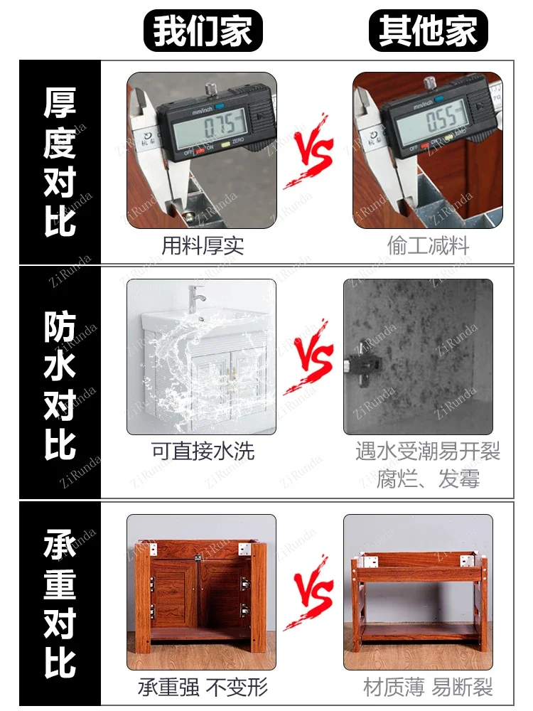 S~Red Bathroom Washbasin Home Bathroom Small Apartment Wash Basin Cabinet Combination Washstand