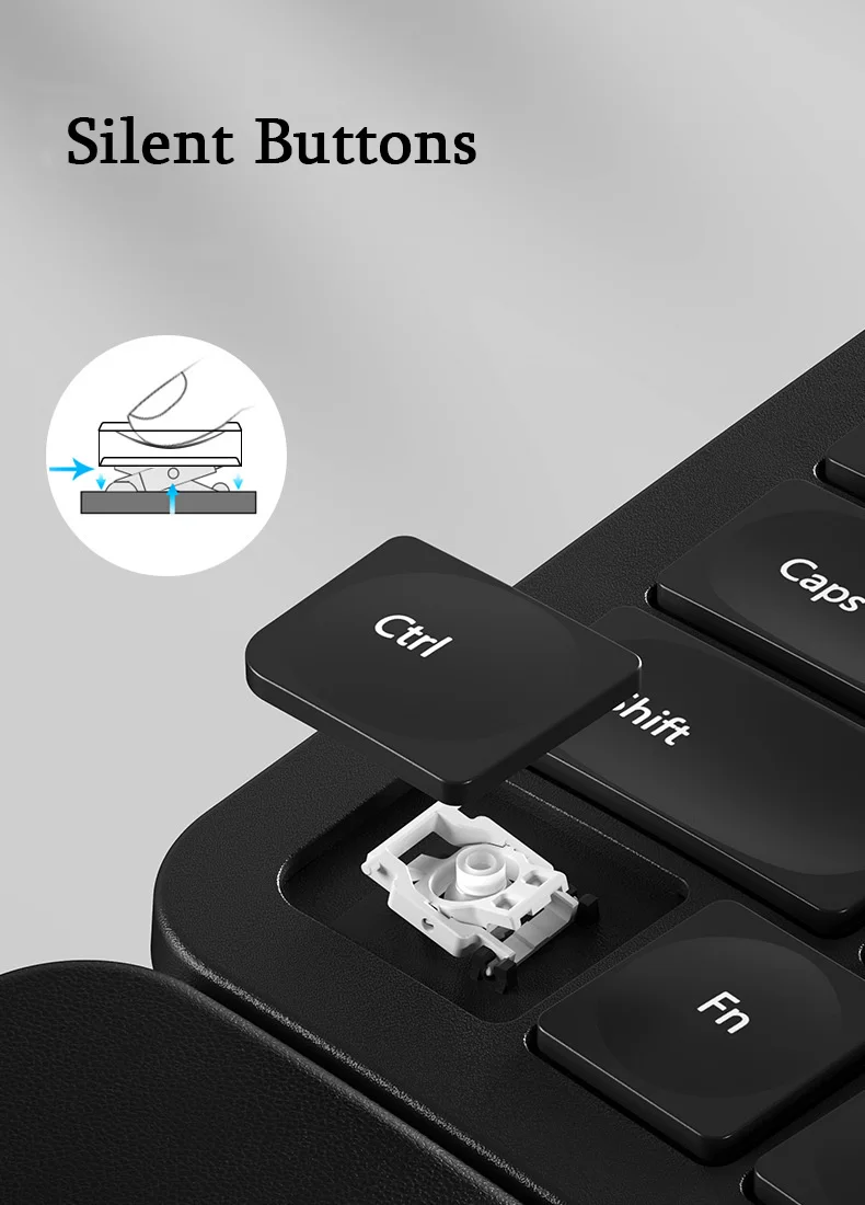 Teclado Split ergonômico retroiluminado branco, teclado sem