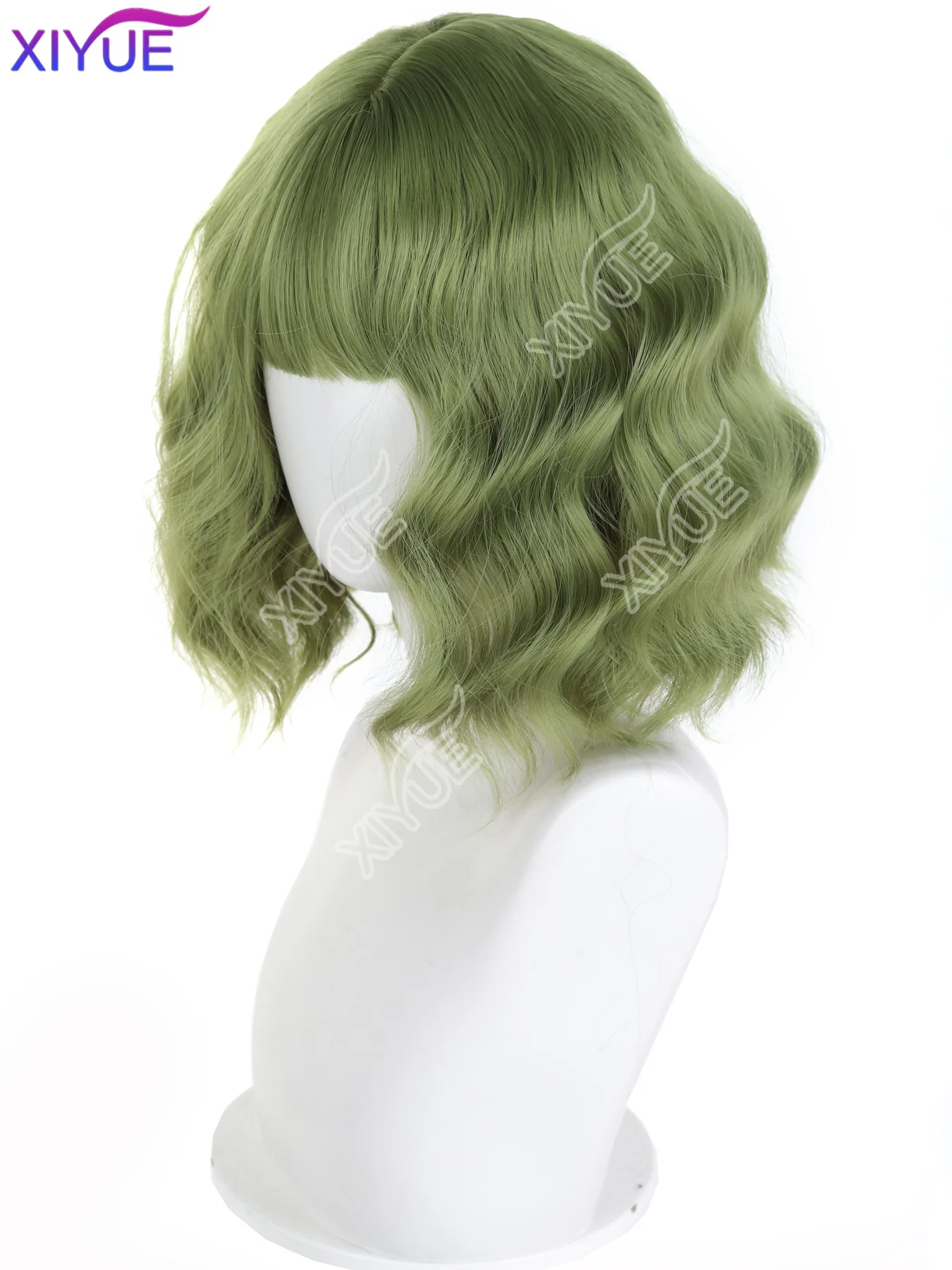 XIYUE green BOBO Synthetic Wigs Short Natural Wave Hair Wig For Women Party Daily High Density Heat Resistant