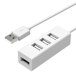 High-Speed 4-Port USB 2.0 Multi Expander Hub with Power Adapter (WHITE)