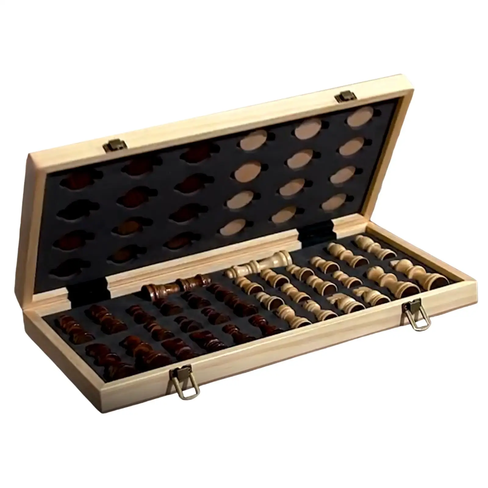 Chess Set Christmas Gift Folding Chess Board Wooden Chess Board Game Educational Games for Boys Girls Kids Adults Teen Beginner