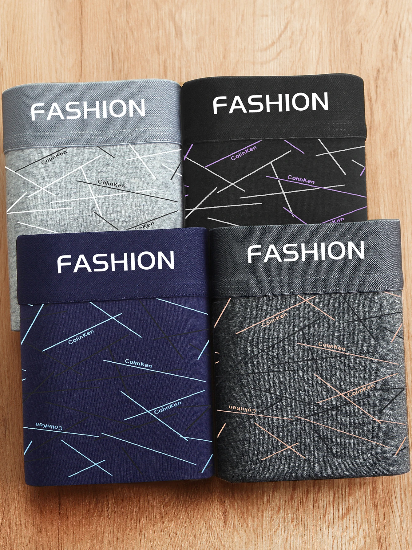 4 pieces of men's Underwear, fashionable trend high-stretch boxer shorts, breathable soft sports men's Underwear - Image 3