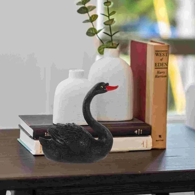 Úszó Hattyú Szobor Dekoráció Gyanta Állatok Fekete Fehér Dekorációk Gyeptó Gyanták - Image 4