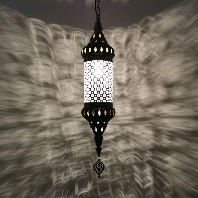 Lampadario Vintage Tiro Kiye Romantico Caffetteria Lampadario Decorativo In Vetro Lampadario Intagliato In Ferro Per Camera Da Letto