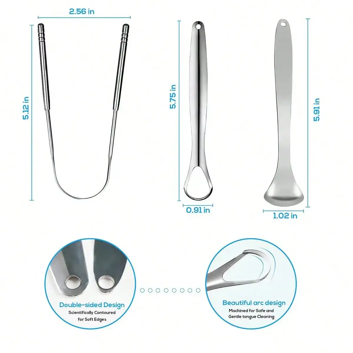 Stainless Steel Tongue Cleaner for Adult Oral Hygiene