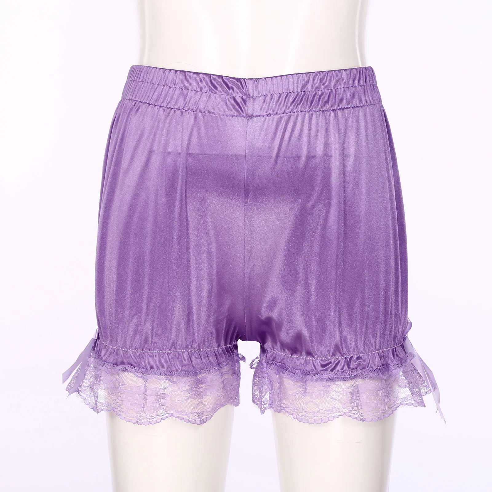 Lace Safety Shorts Pants Women Girls Sweet Silk Satin Pettipant Knickers Loose Sleep Shorts Nightwear Pajamas Lantern safety shorts safety pants lace panties