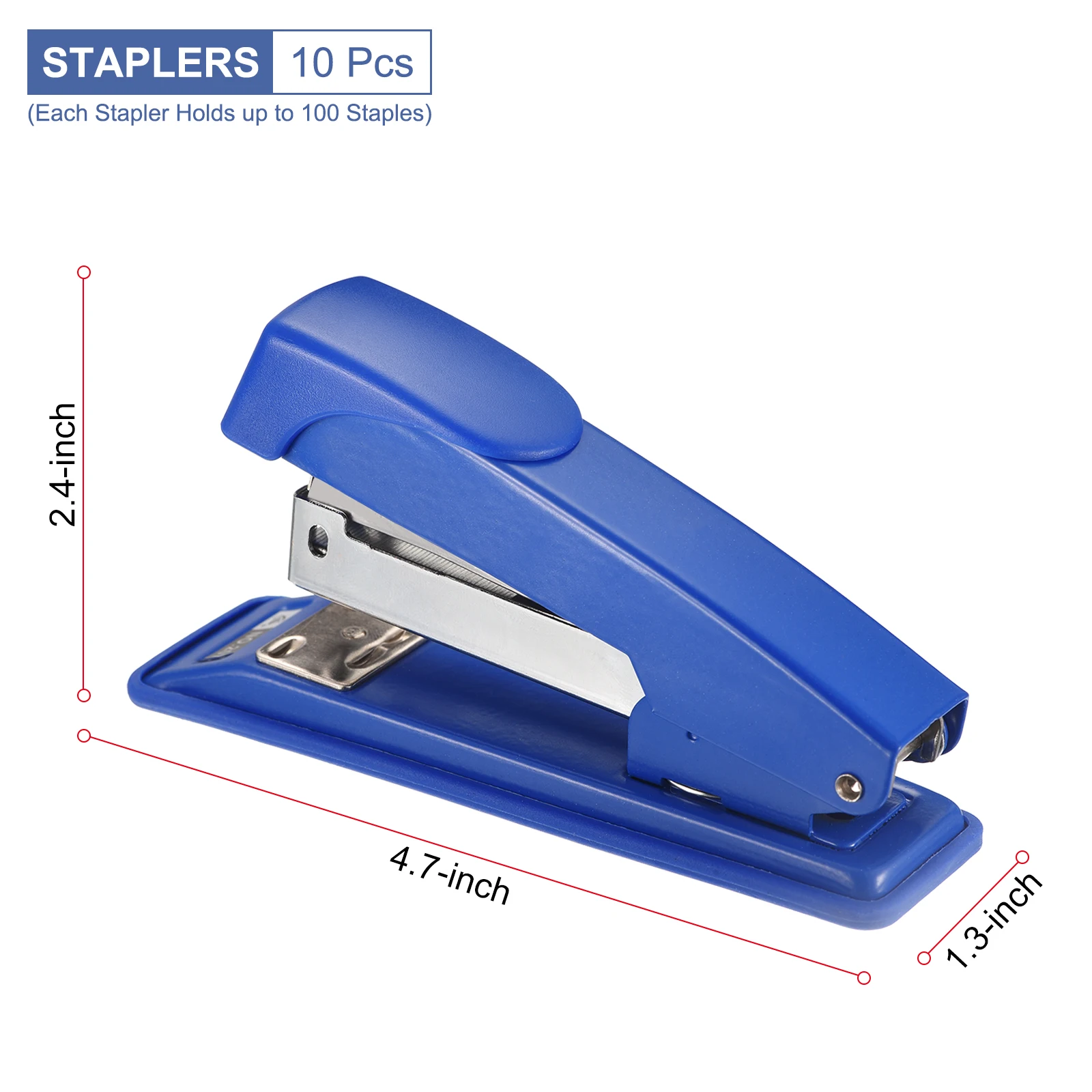 10Pcs Manual Staplers with 6000Pcs Staples Standard Desktop Stapler Binding Tools Stationery Office Accessories School Supplies