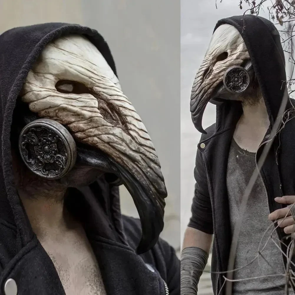 

Steampunk Plague Doctor Mask Cosplay Long Nose Bird Beak Latex Helmet Carnival Masquerade Halloween Party Costume Props hallowee