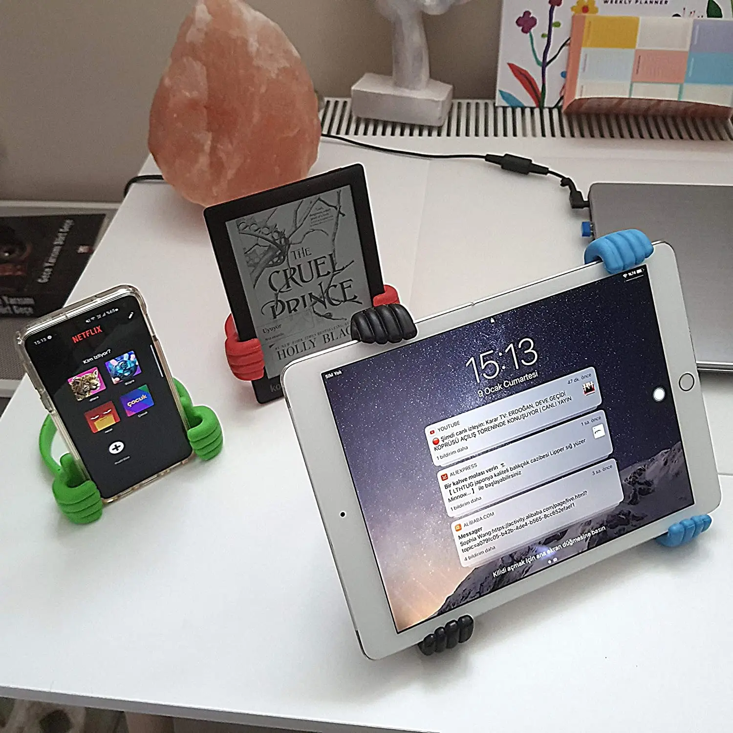 Soporte para teléfono móvil con pulgar hacia arriba, soporte ajustable para  tableta de silicona, soporte de escritorio portátil multicolor para iPhone