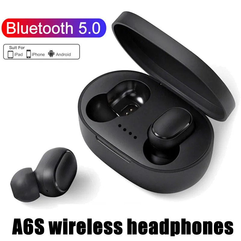 Tws A6S Cuffie Bluetooth Wireless Auricolari Noice Cancelling Auricolari Cuffie Bluetooth Con Microfono Per Huawei Xiaomi Redmi